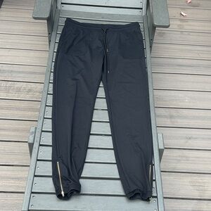 ZYIA Black Joggers with Gold Accents